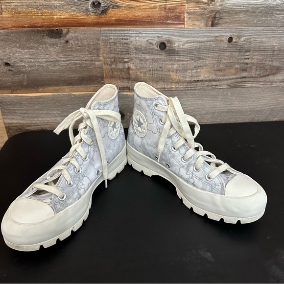 Converse CT All Star Hi Watermarks Silver Canvas Women's Platform Lugged size 8 - Picture 4 of 10